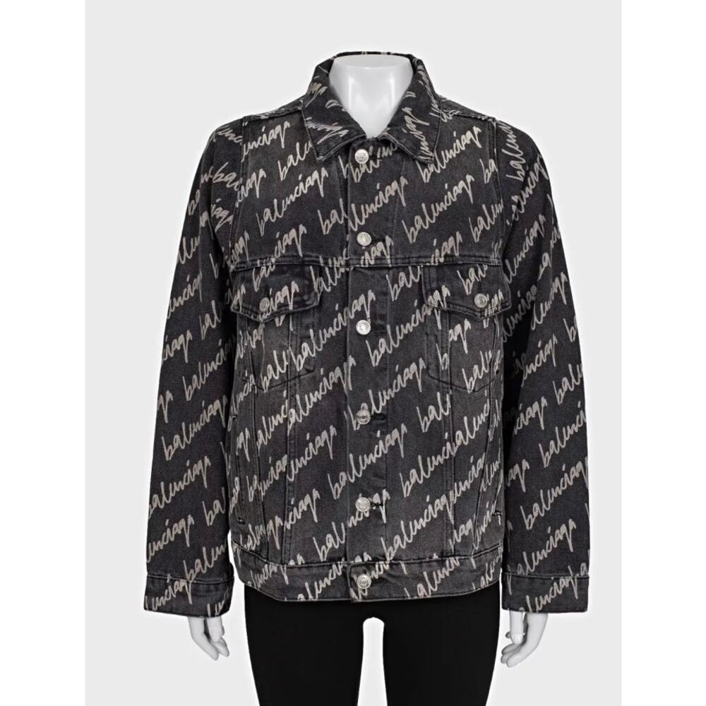 NWOT Balenciaga Black Oversized Denim Jacket IT38/XXS